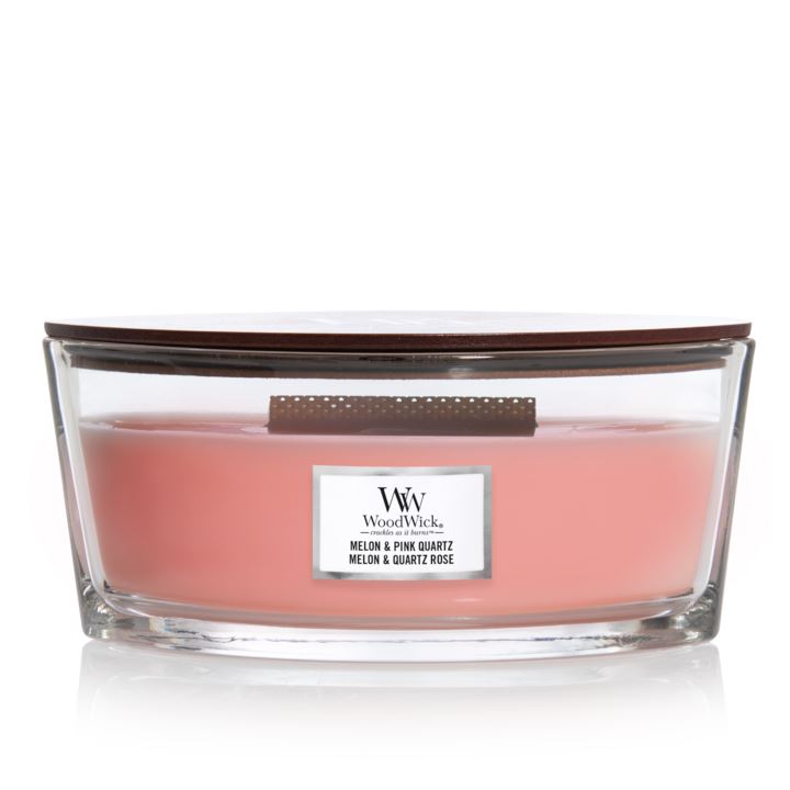 Melon & Quartz Rose - Bougie Ellipse WoodWick